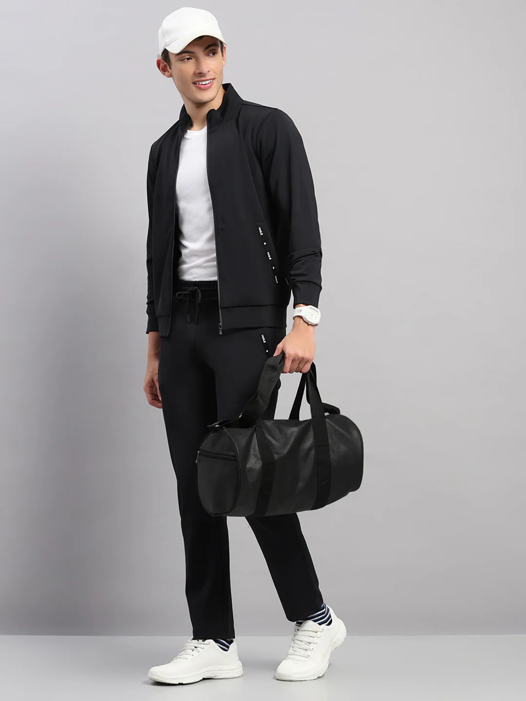Rock.it Men Black Self Design Collar Full Sleeve Sweatshirt - Image 2