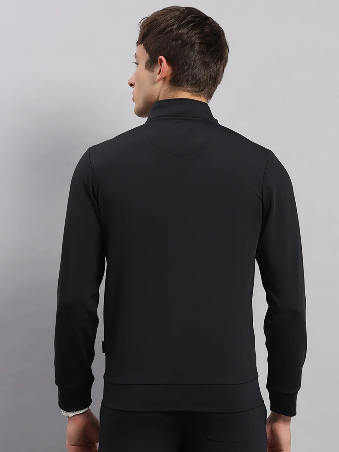 Rock.it Men Black Self Design Collar Full Sleeve Sweatshirt - Image 5