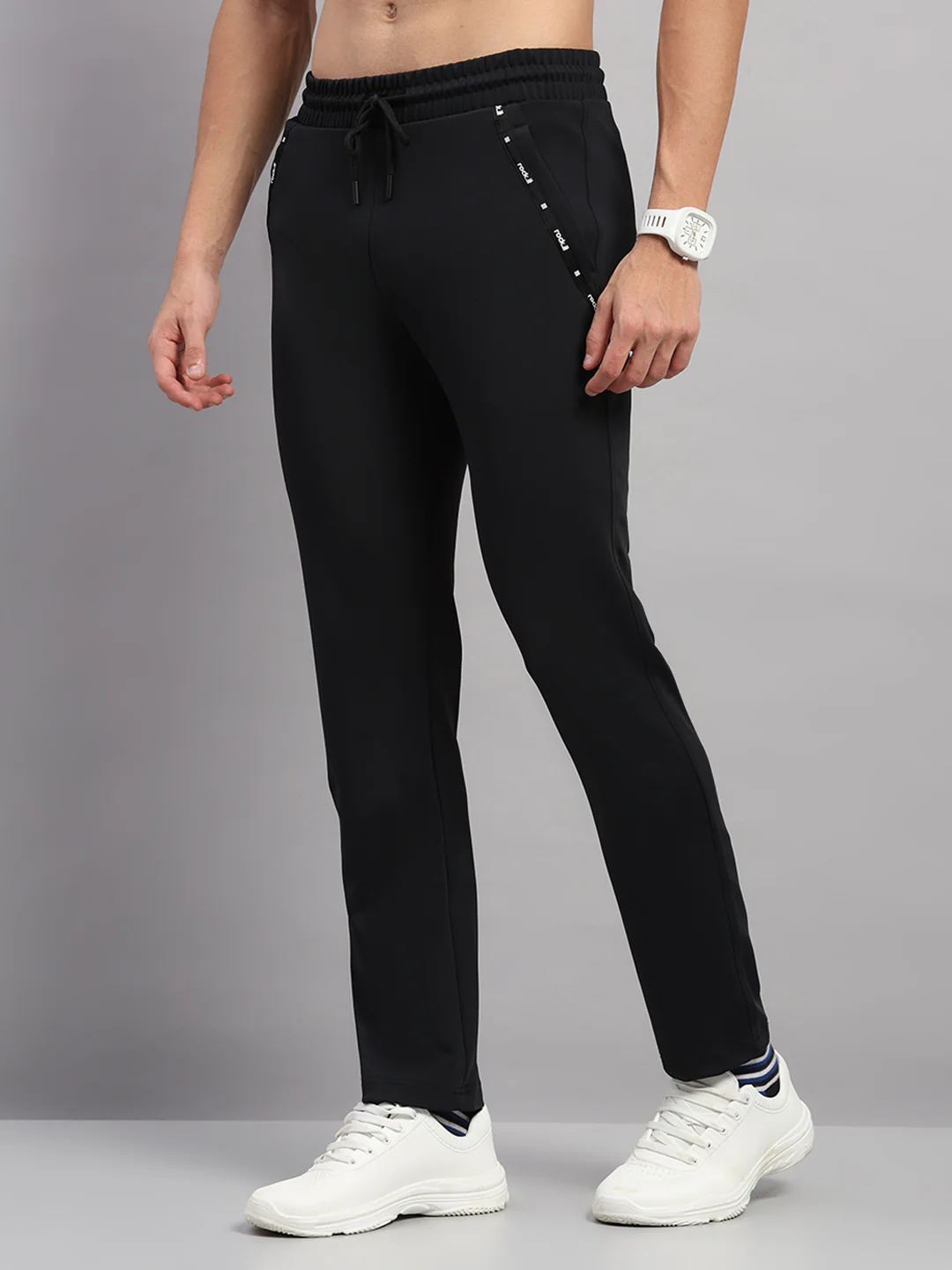 Rock.it Men Black Self Design Slim Fit Winter Lower - Image 3