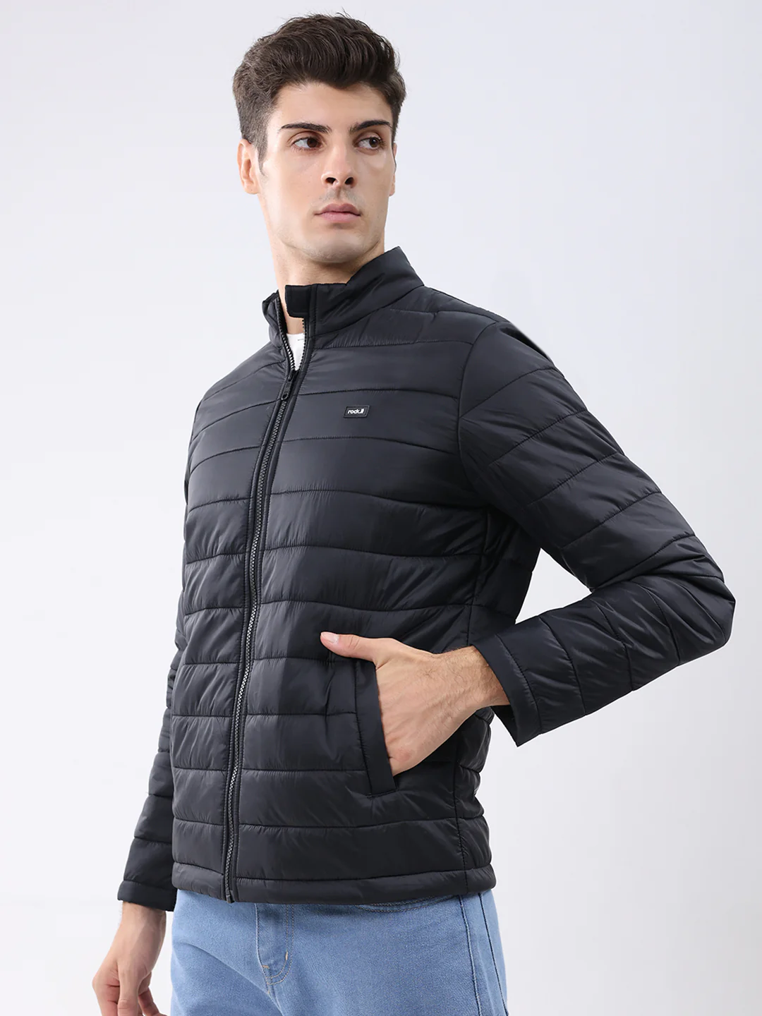 Rock.it Men Black Solid Collar Full Sleeve Jacket - Image 3