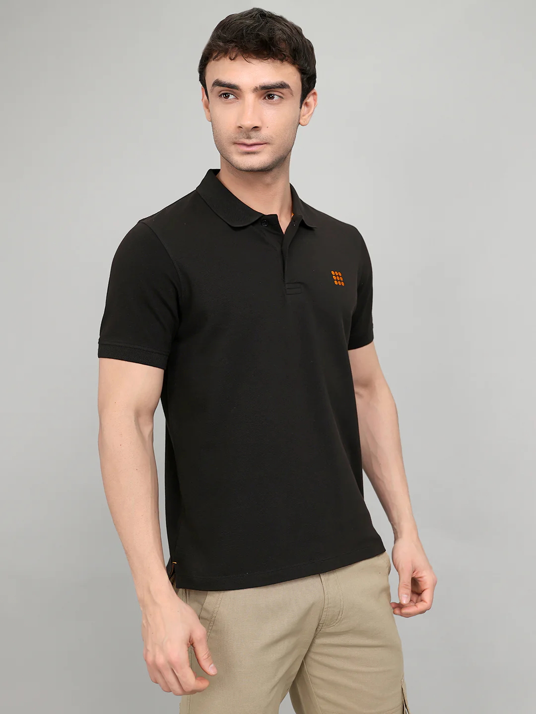 Rock.it Men Black Solid Collar Half Sleeve T-Shirt - Image 3