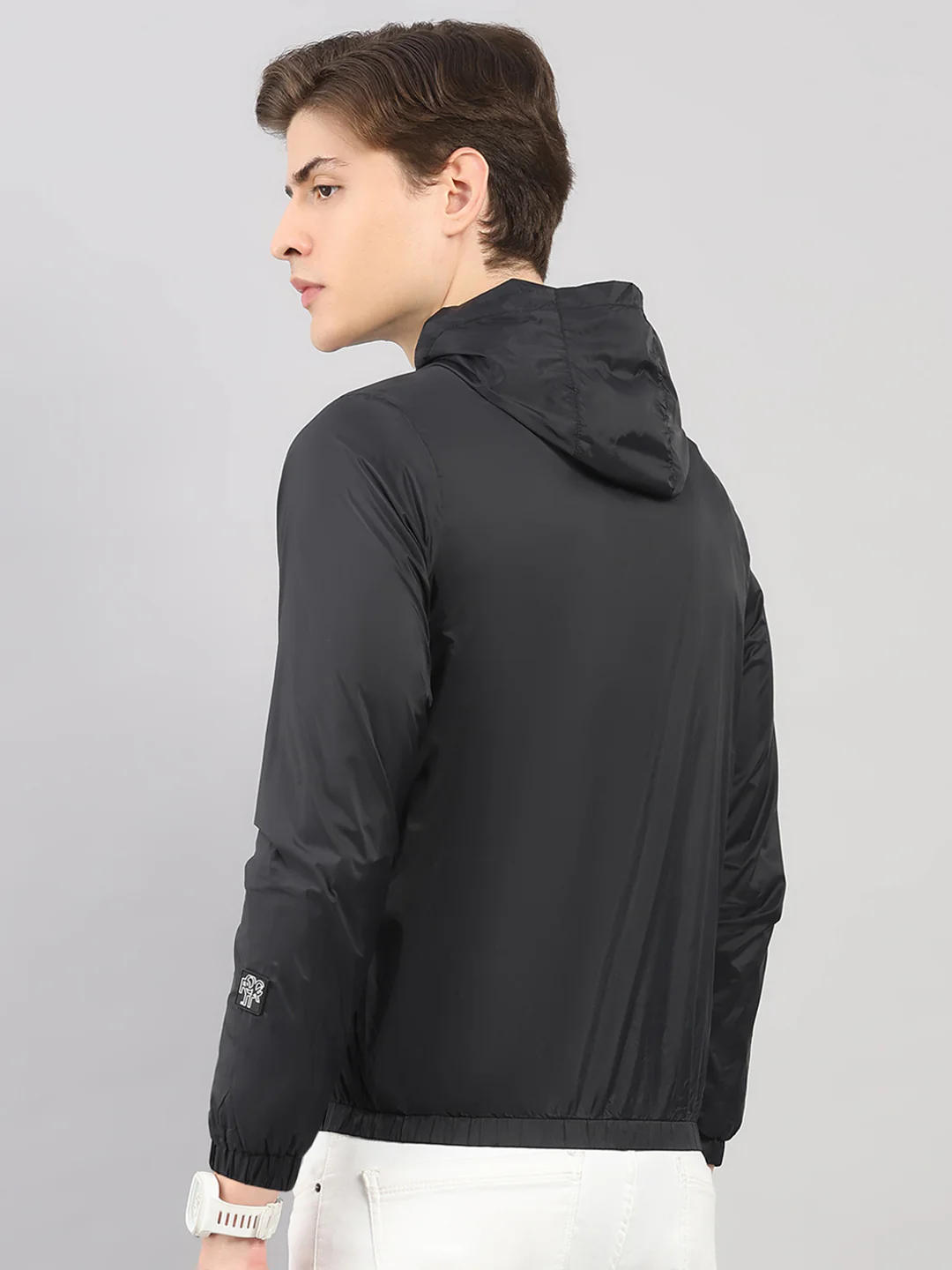 Rock.it Men Black Solid Hooded Full Sleeve Jacket - Image 5