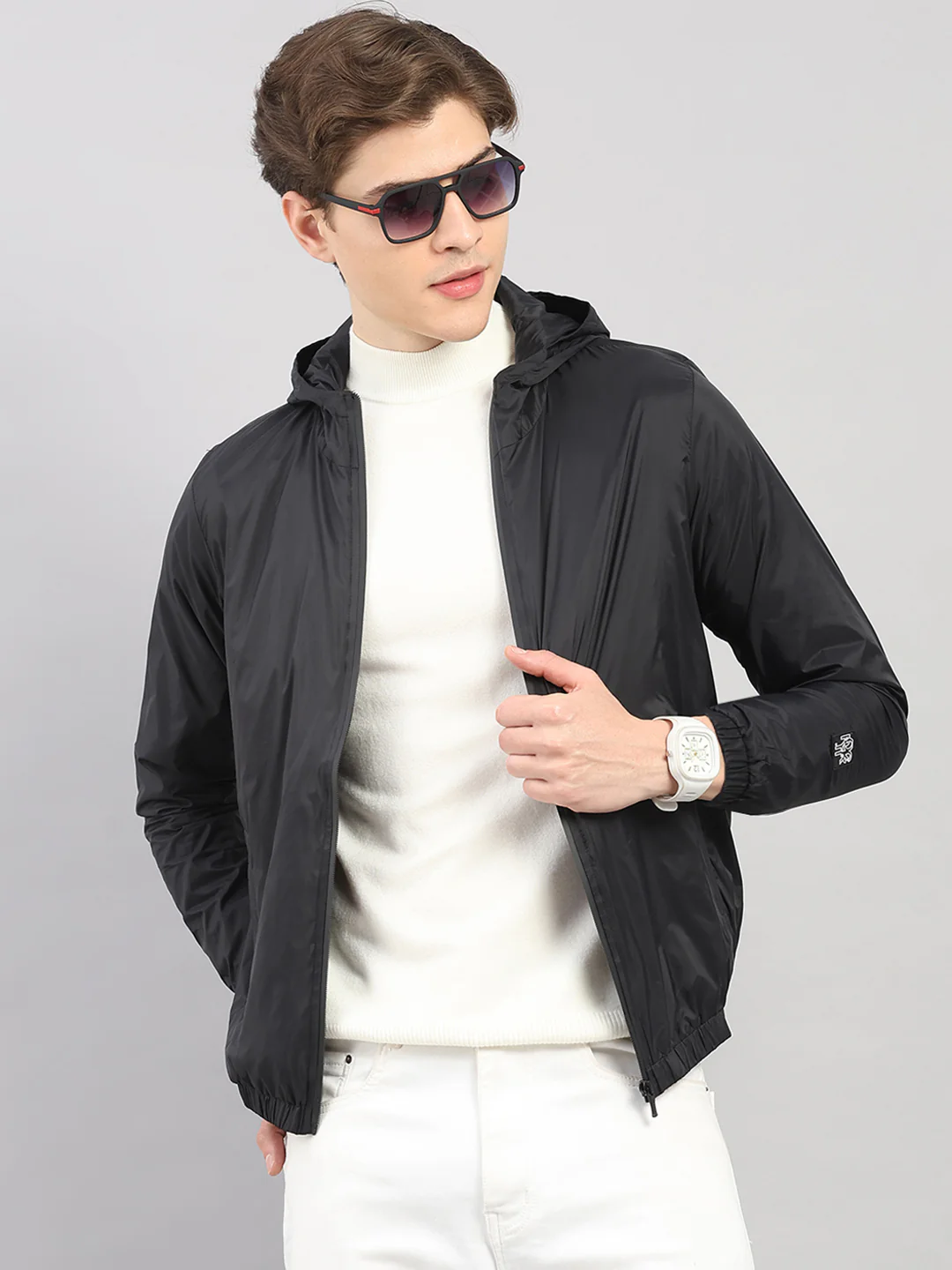 Rock.it Men Black Solid Hooded Full Sleeve Jacket - Image 6