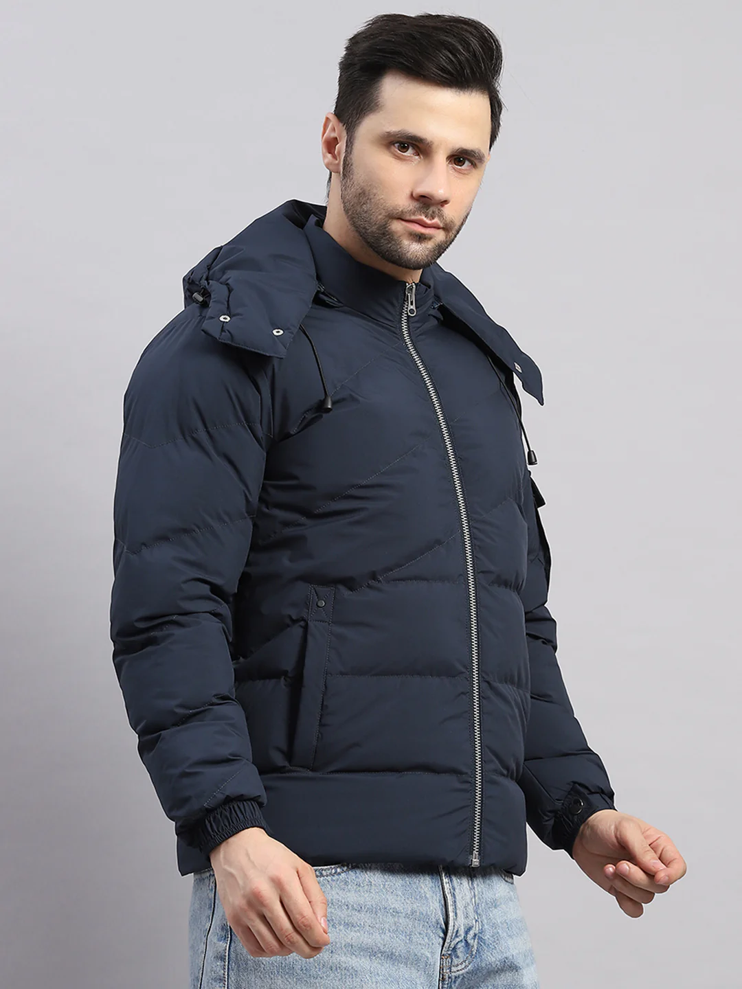 Rock.it Men Blue Solid Collar Full Sleeve Jacket - Image 4