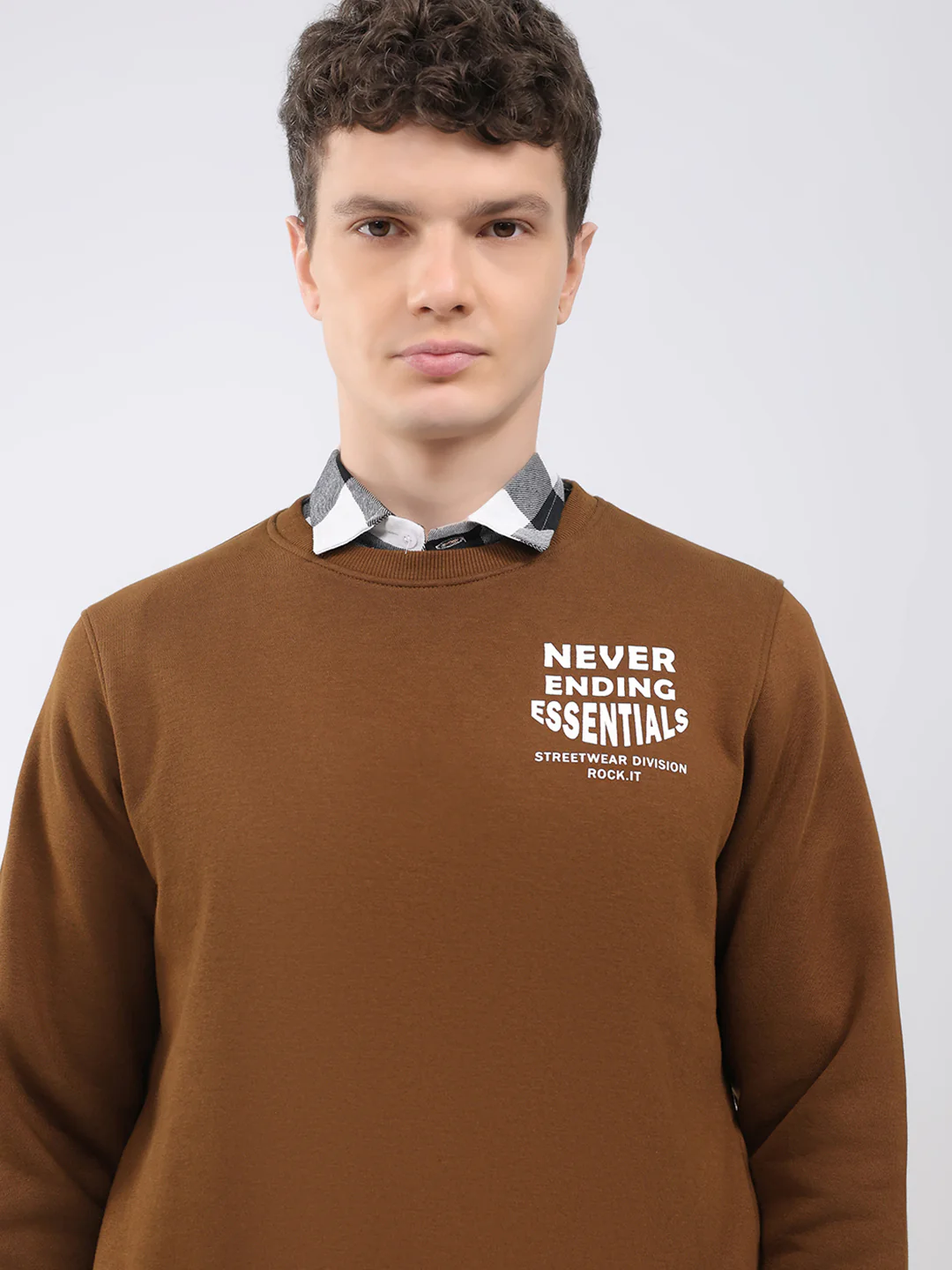 Rock.it Men Brown Printed Round Neck Full Sleeve Sweatshirt - Image 7