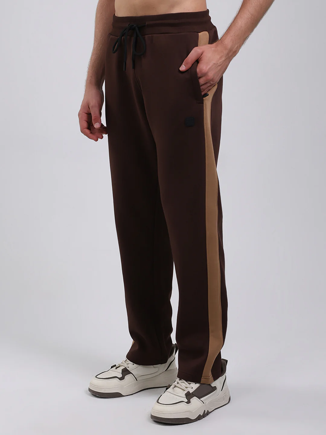Rock.it Men Brown Solid Round Neck Full Sleeve Winter Tracksuit - Image 7