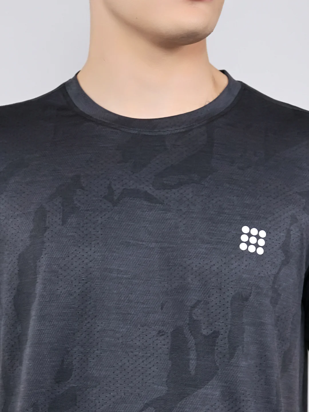 Rock.it Men Charcoal Solid Round Neck Half Sleeve T-Shirt - Image 5