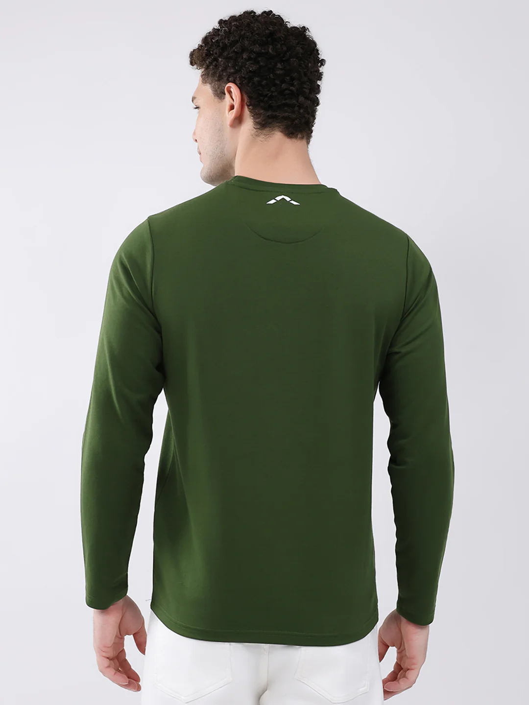 Rock.it Men Green Solid Round Neck Full Sleeve Winter T-Shirt - Image 5