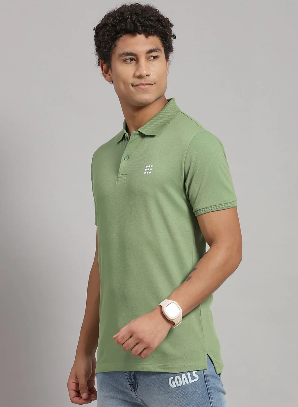 Rock.it Men Green Solid T-Shirt - Image 2