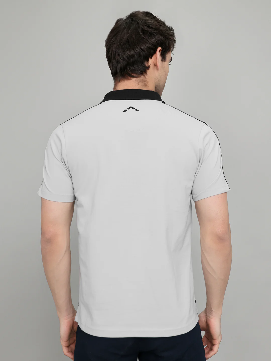Rock.it Men Grey Solid Collar Half Sleeve T-Shirt - Image 4