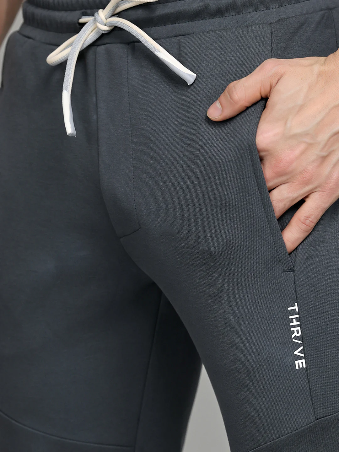 Rock.it Men Grey Solid Slim Fit Lower - Image 5