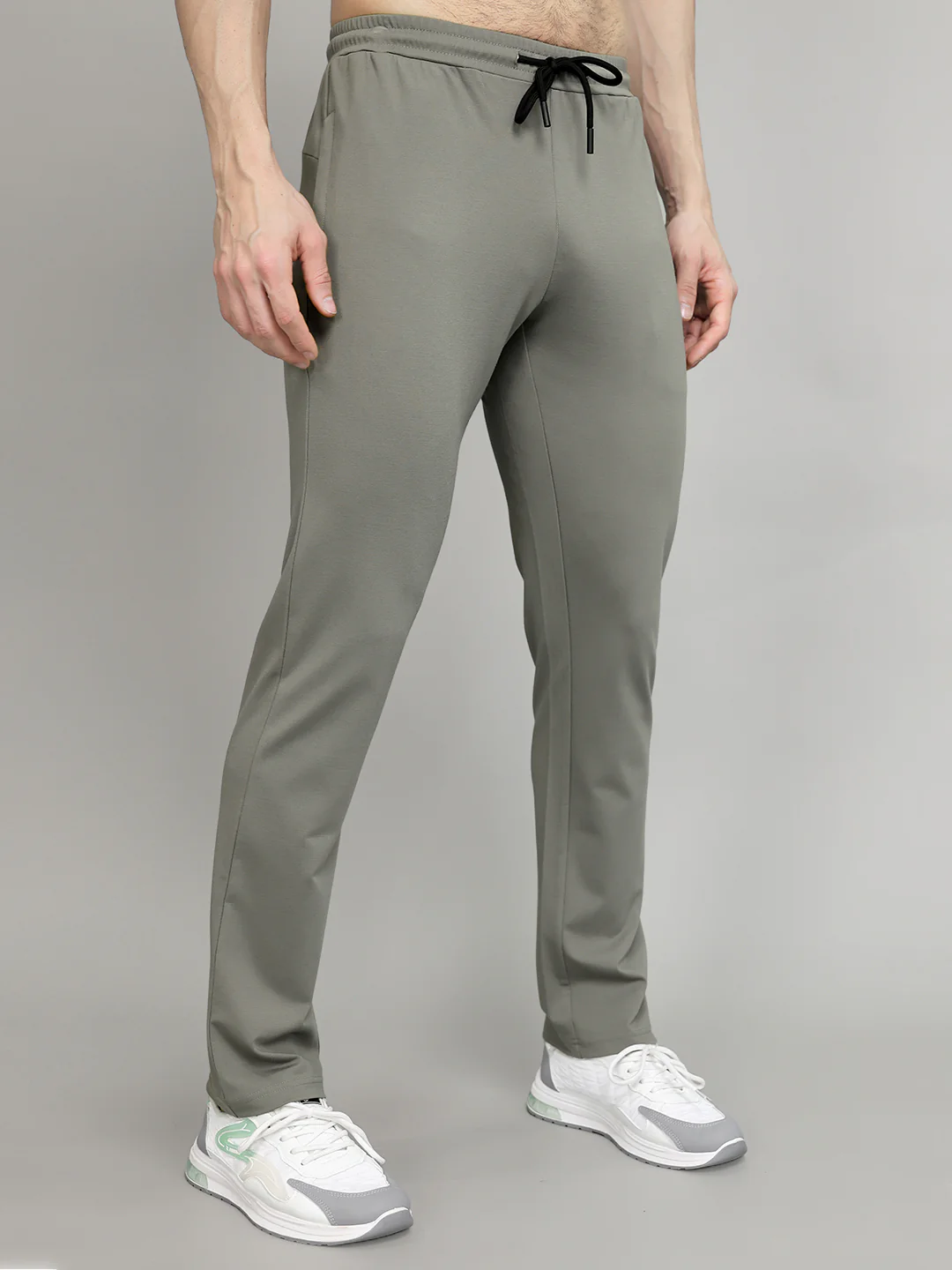 Rock.it Men Grey Solid Slim Fit Lower - Image 3