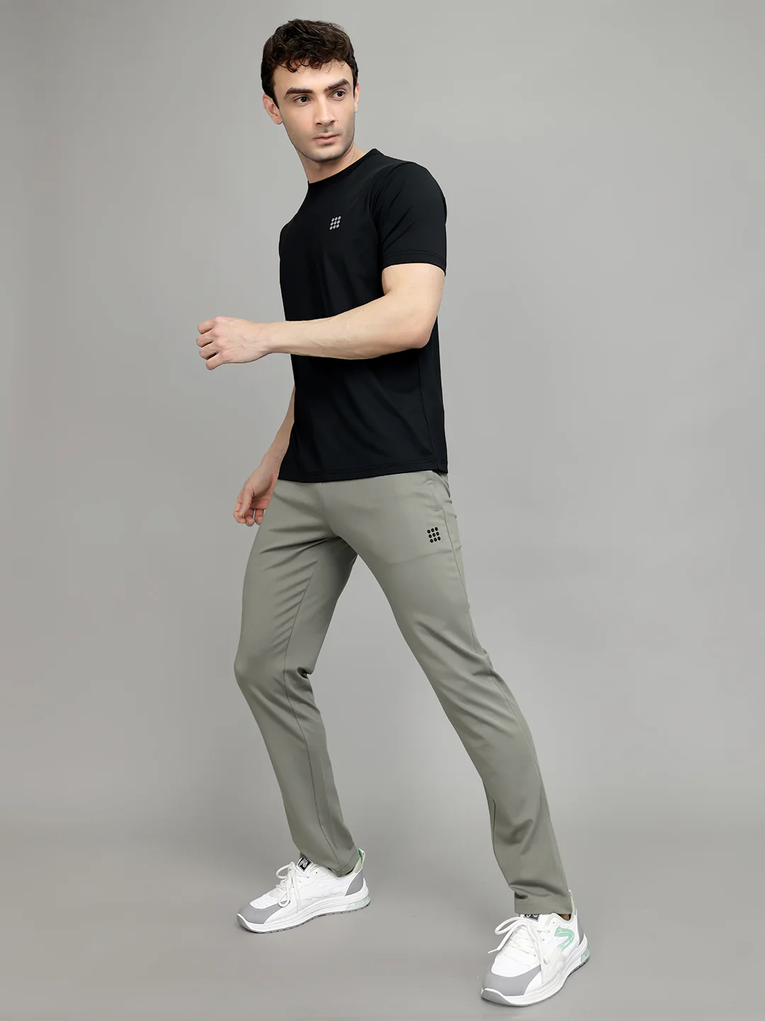 Rock.it Men Grey Solid Slim Fit Lower - Image 6