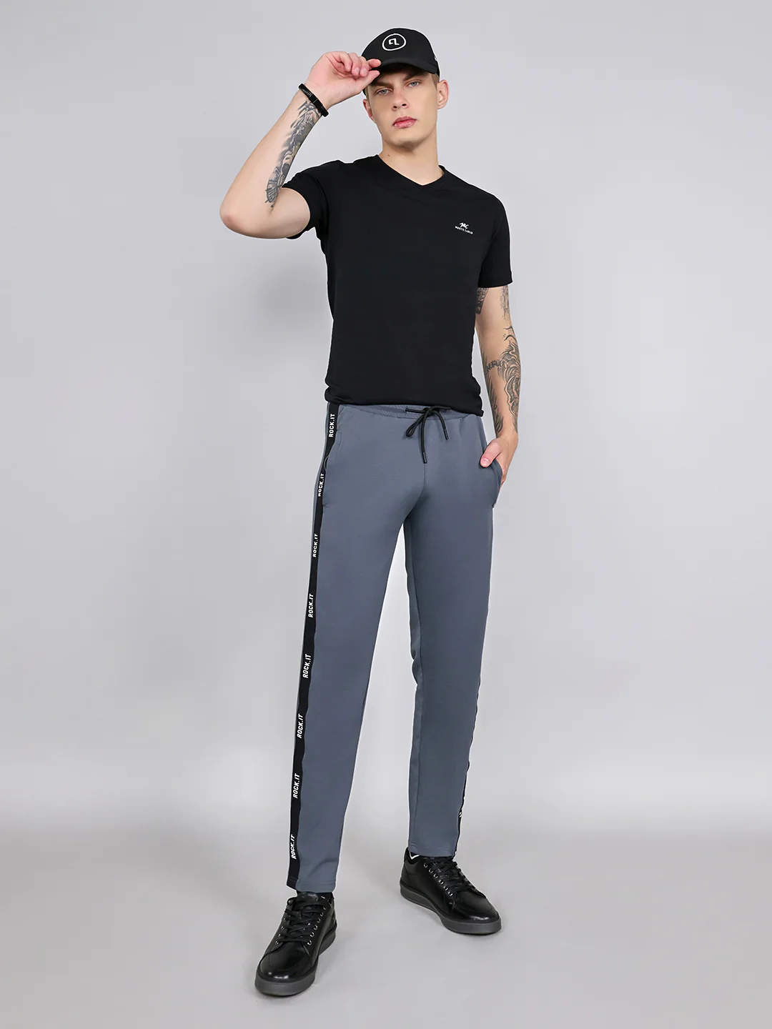 Rock.it Men Grey Solid Smart Fit Lower - Image 6