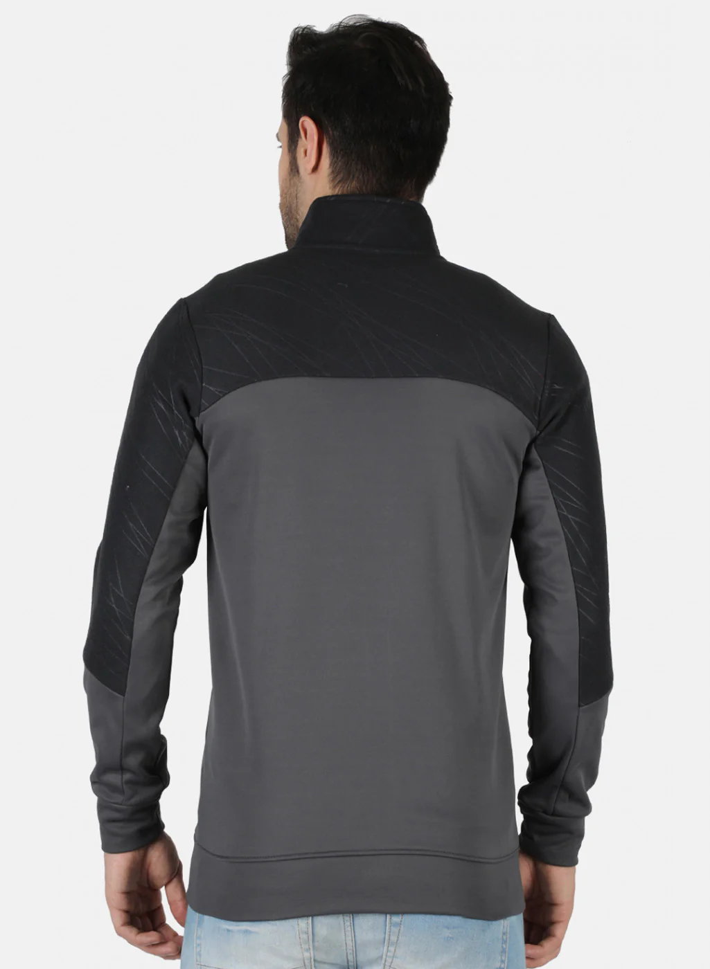 Rock.it Men Grey Solid Sweatshirt - Image 3