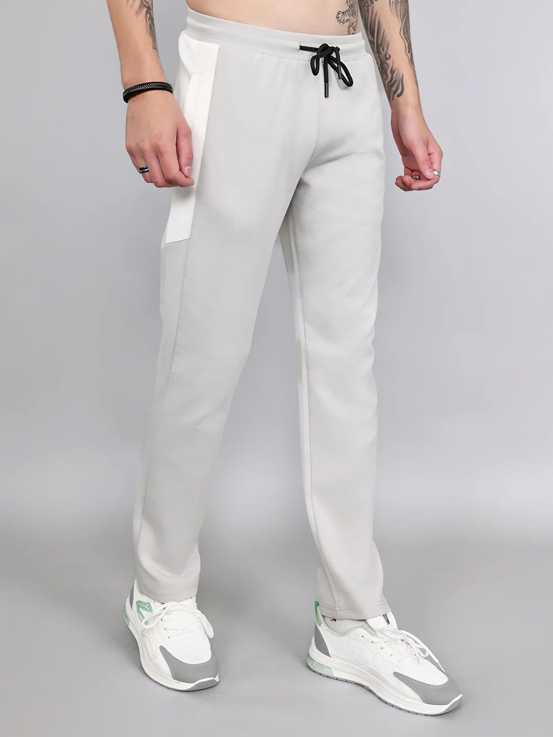 Rock.it Men Light Grey Solid Smart Fit Lower - Image 3