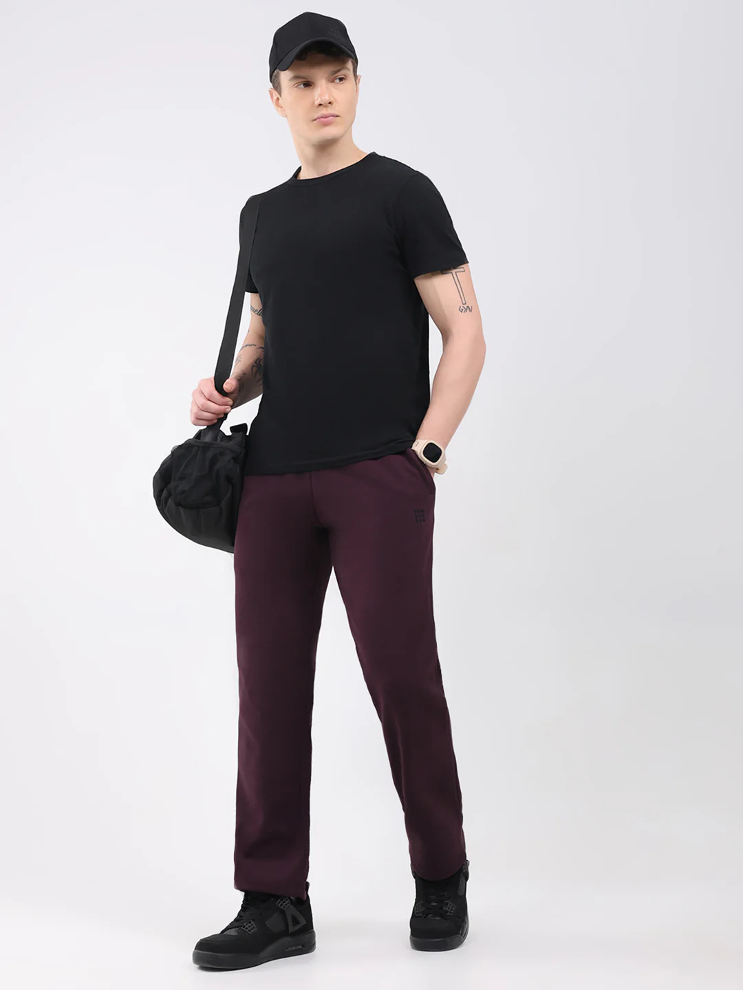 Rock.it Men Maroon Solid Regular Fit Winter Lower - Image 2