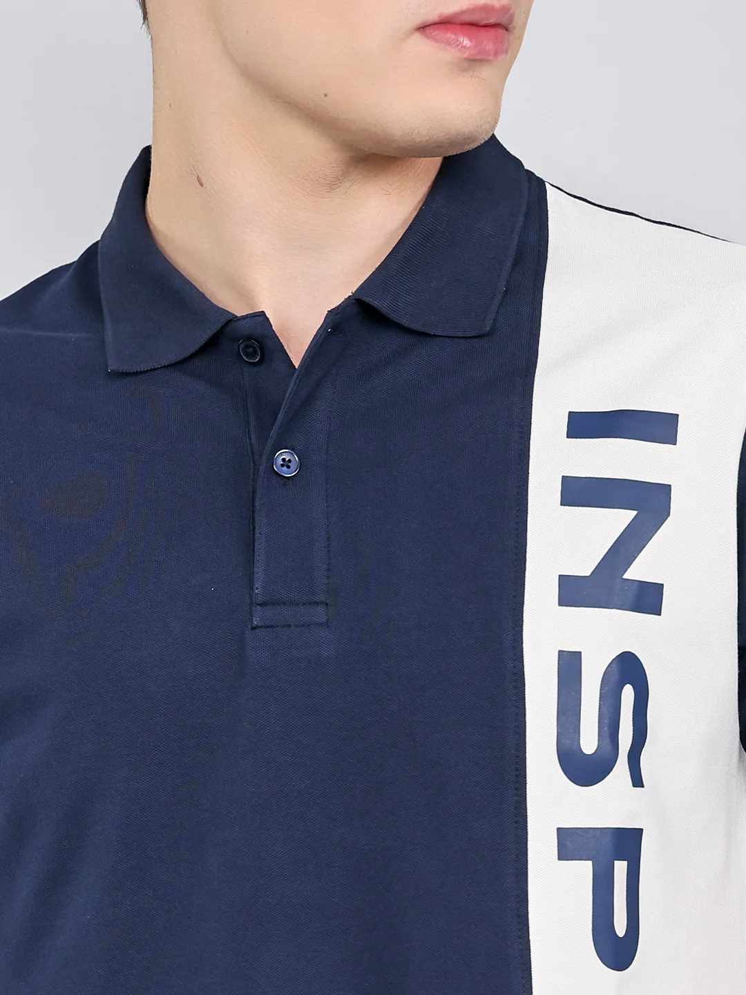 Rock.it Men Navy Blue Printed Collar Half Sleeve T-Shirt - Image 5