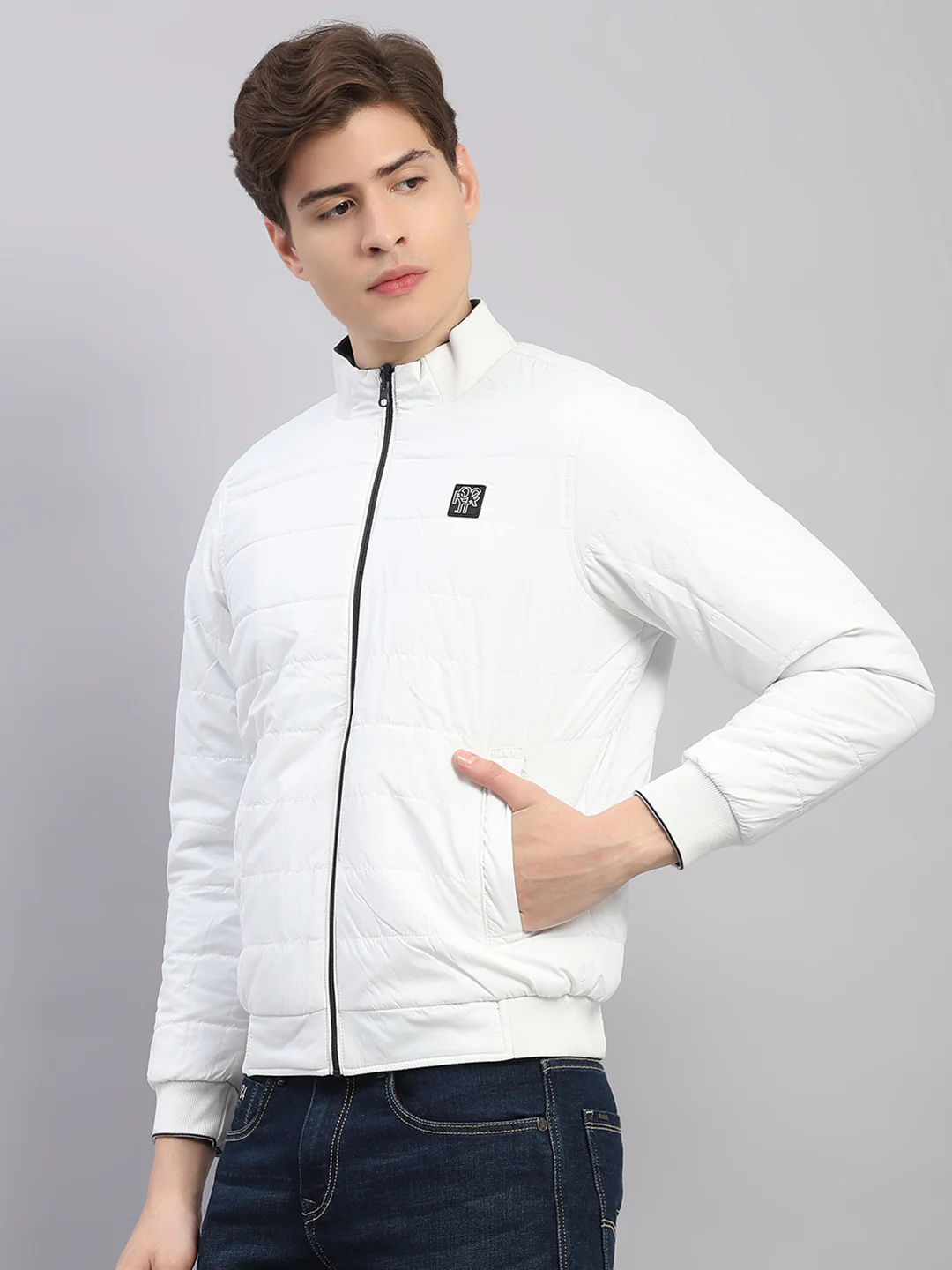 Rock.it Men Navy Blue Solid Hooded Full Sleeve Reversible Jacket - Image 7