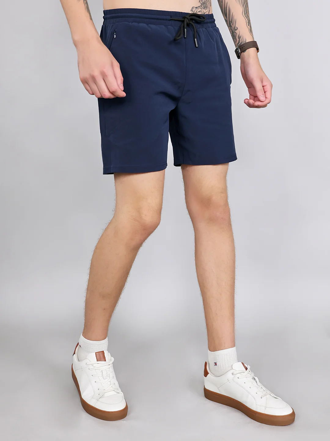 Rock.it Men Navy Blue Solid Regular Fit Shorts - Image 2