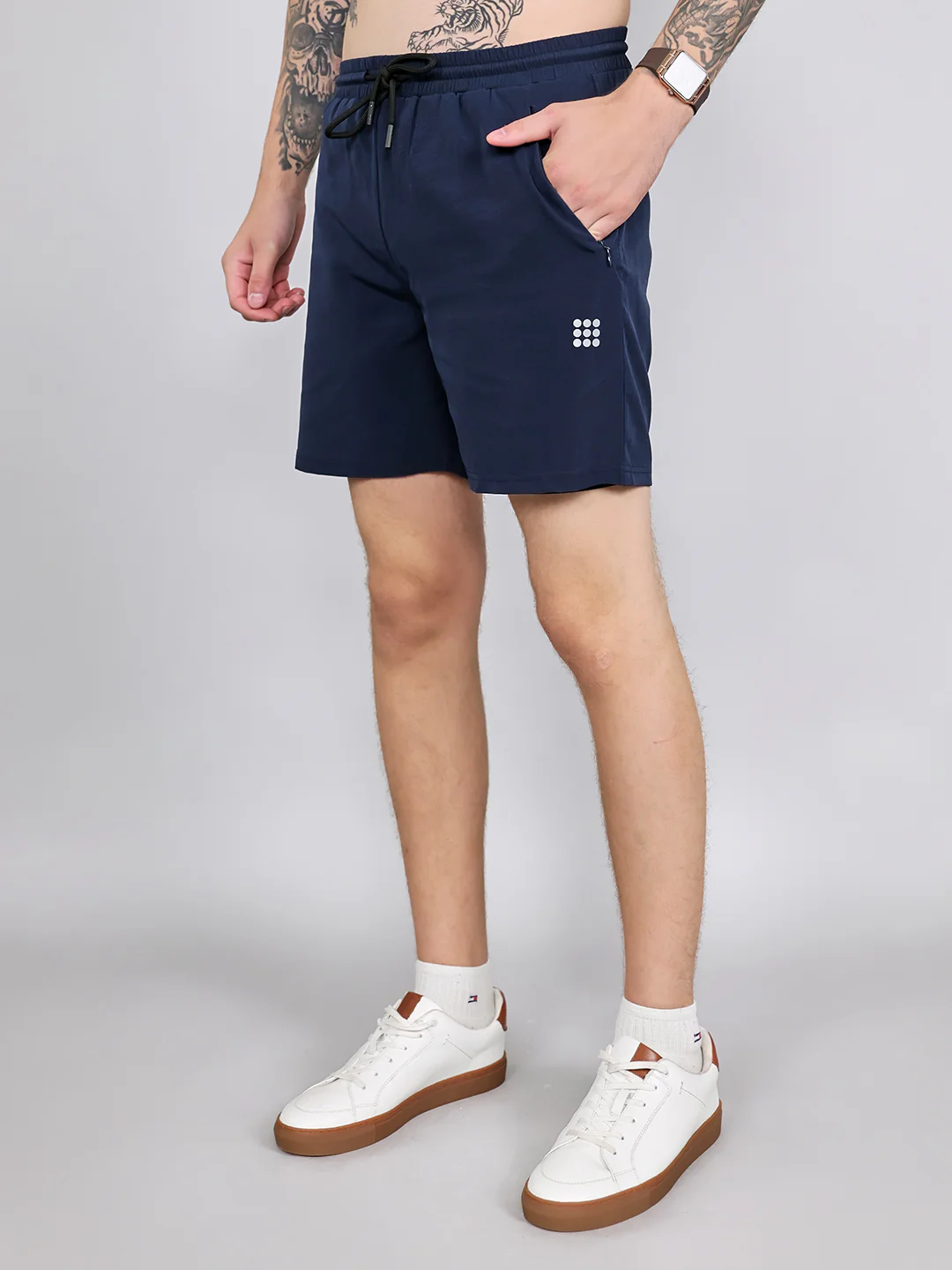 Rock.it Men Navy Blue Solid Regular Fit Shorts - Image 3