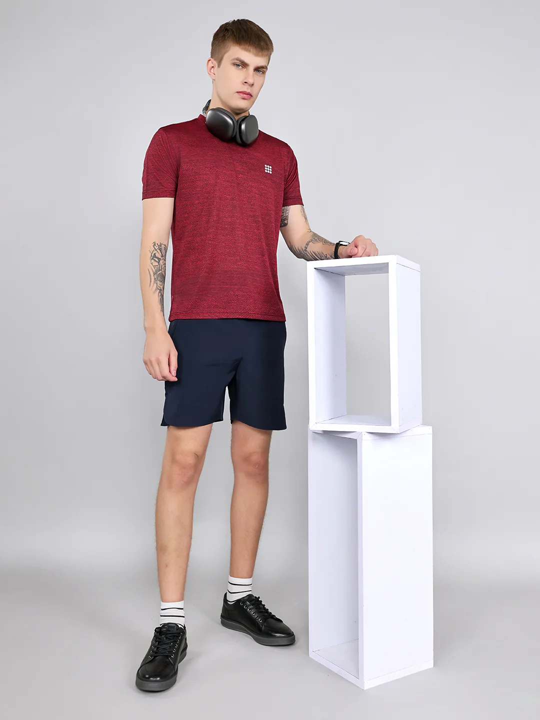 Rock.it Men Navy Blue Solid Regular Fit Shorts - Image 6