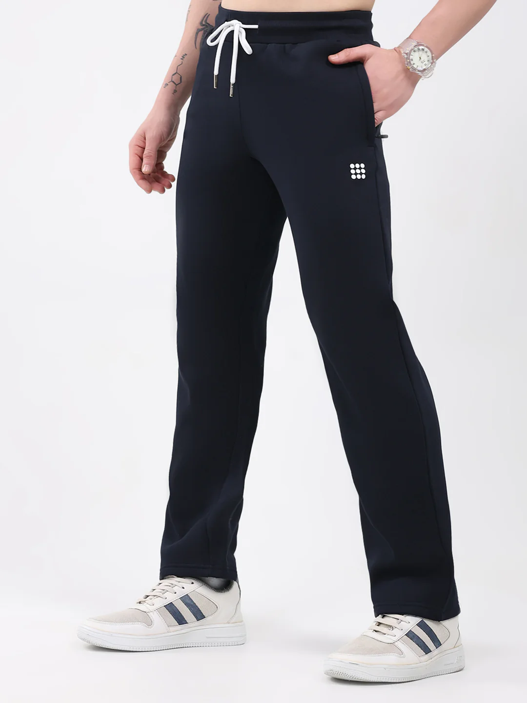 Rock.it Men Navy Blue Solid Regular Fit Winter Lower - Image 3
