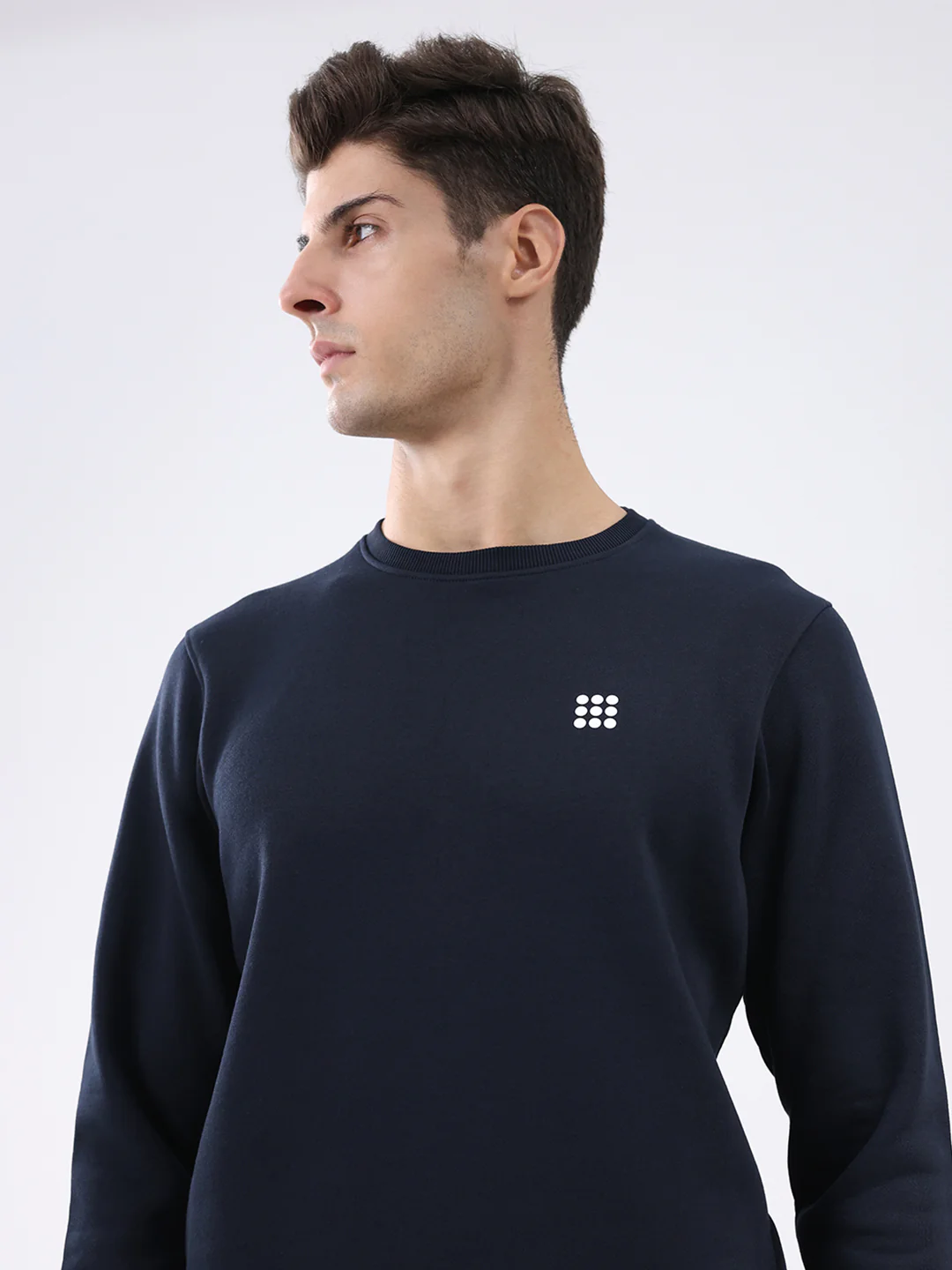 Rock.it Men Navy Blue Solid Round Neck Full Sleeve Winter Tracksuit - Image 7