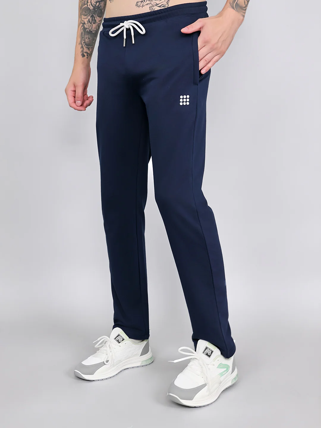 Rock.it Men Navy Blue Solid Smart Fit Lower - Image 2