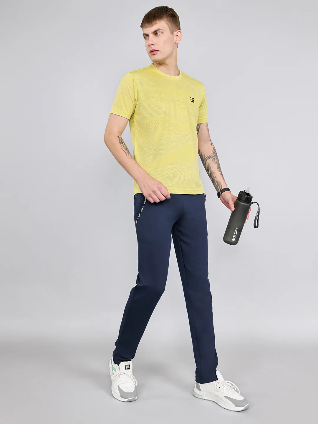 Rock.it Men Navy Blue Solid Smart Fit Lower - Image 6