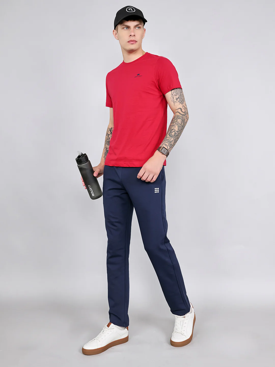 Rock.it Men Navy Blue Solid Smart Fit Lower - Image 6