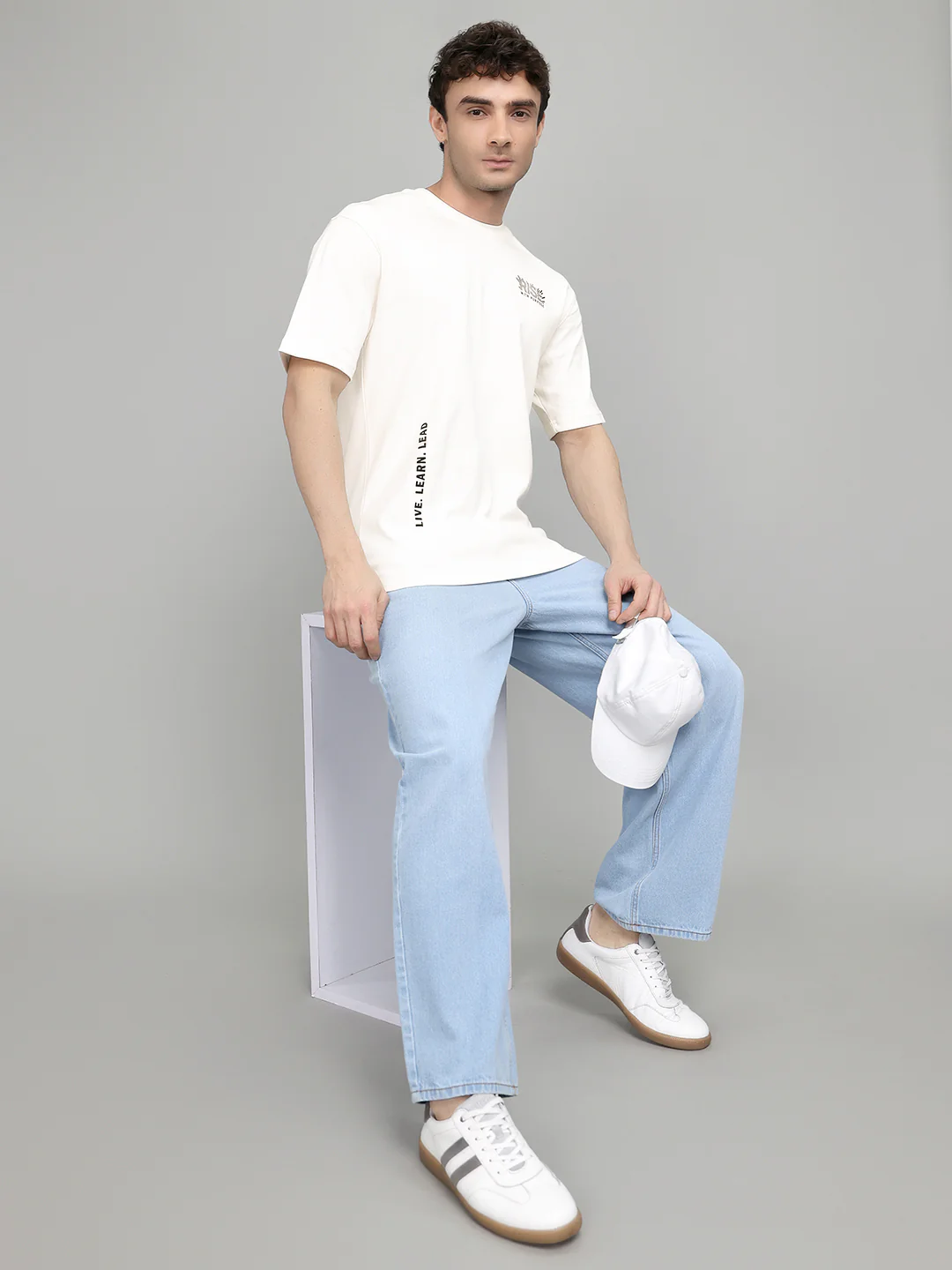 Rock.it Men Off White Back Printed Round Neck Half Sleeve T-Shirt - Image 7