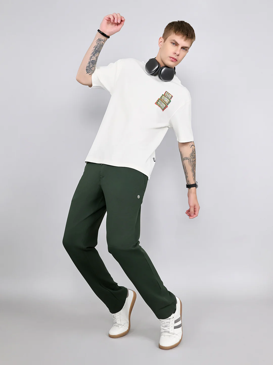 Rock.it Men Off White Printed Round Neck Drop Shoulder Half Sleeve T-Shirt - Image 6
