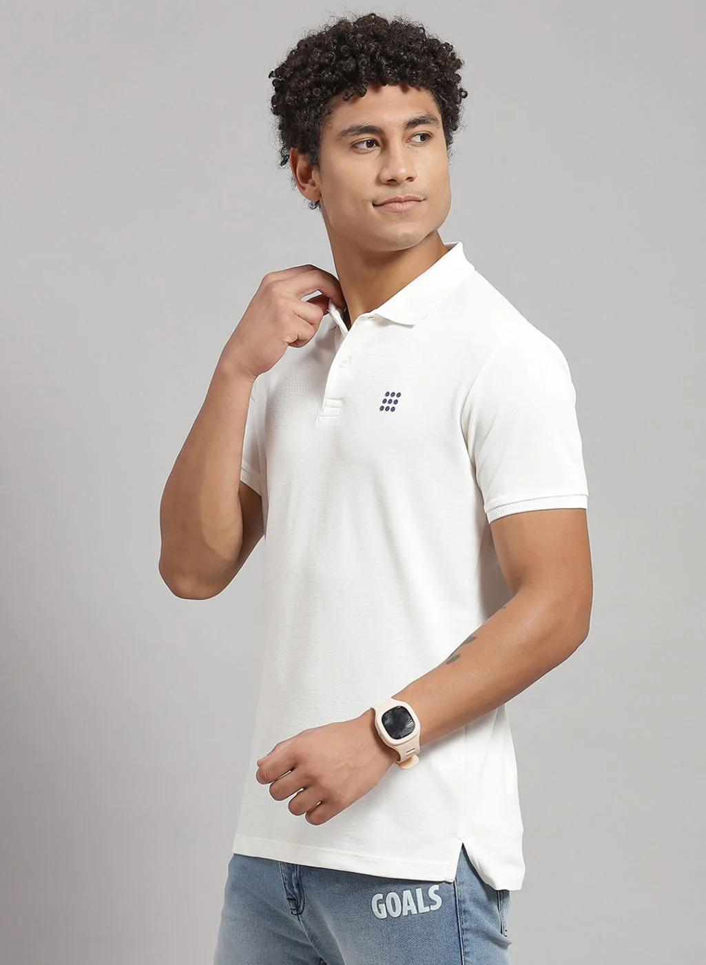 Rock.it Men Off White Solid T-Shirt - Image 2