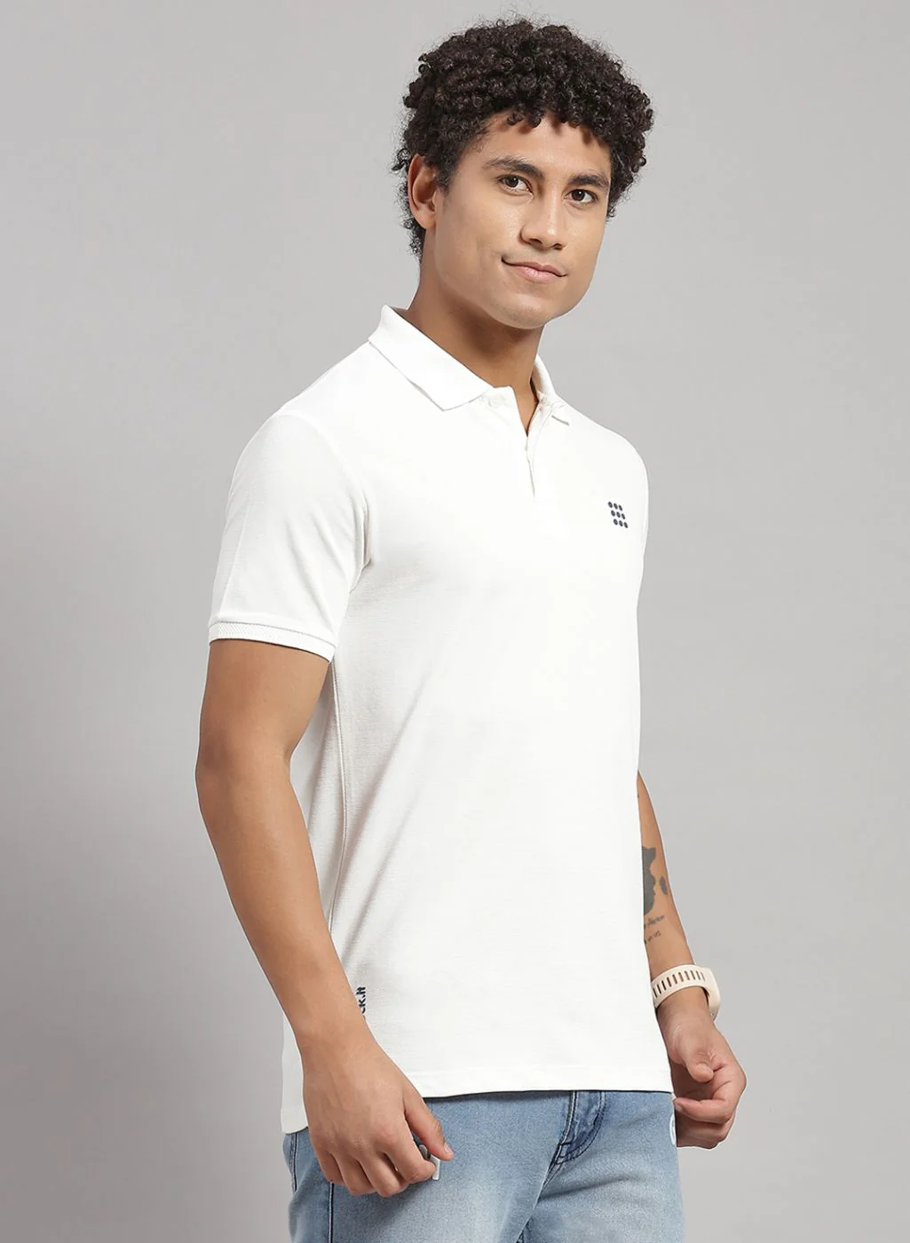 Rock.it Men Off White Solid T-Shirt - Image 3