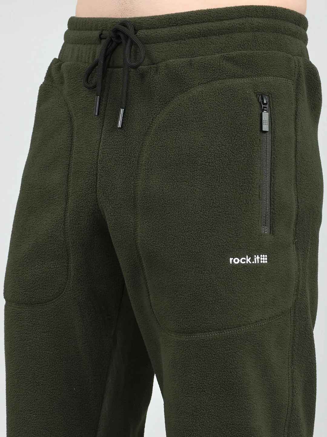 Rock.it Men Olive Solid Regular Fit Winter Lower - Image 5