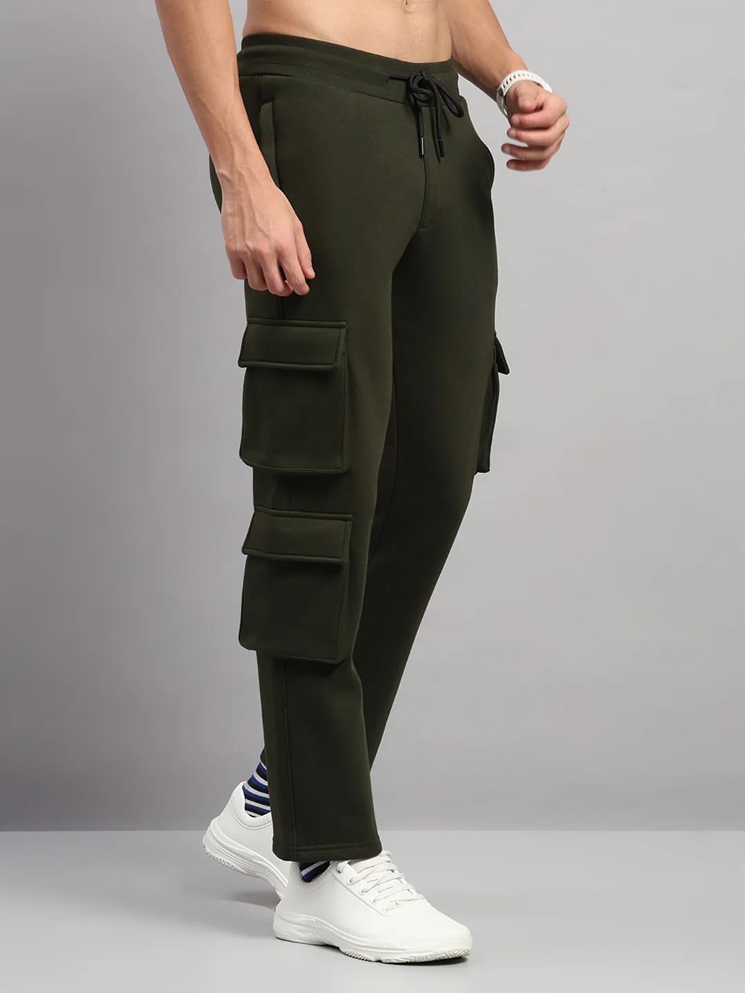 Rock.it Men Olive Solid Regular Fit Winter Lower - Image 4