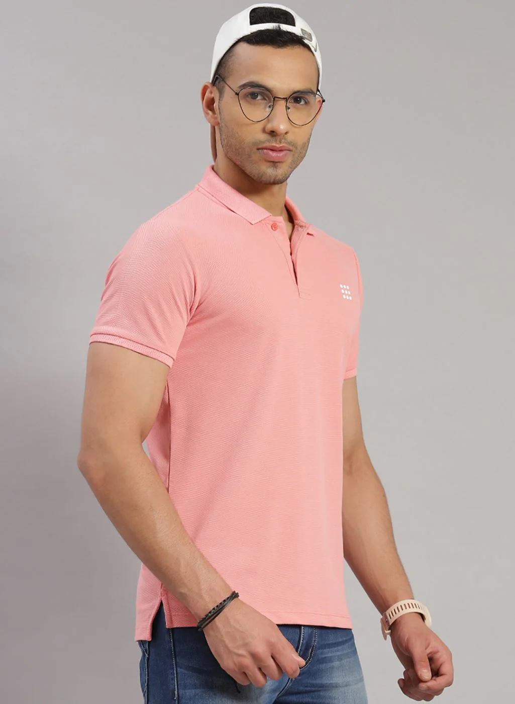 Rock.it Men Pink Solid T-Shirt - Image 4