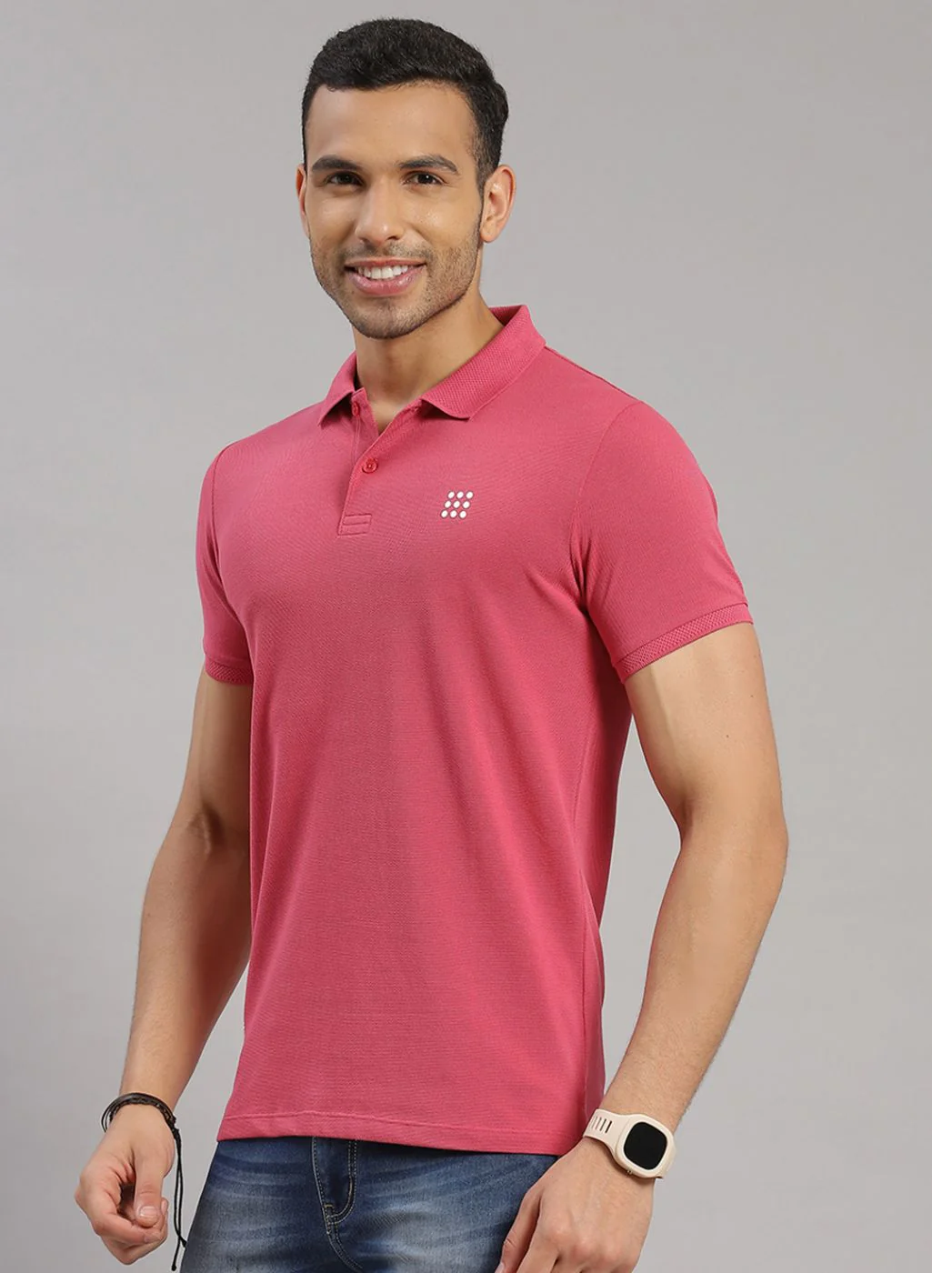 Rock.it Men Pink Solid T-Shirt - Image 3