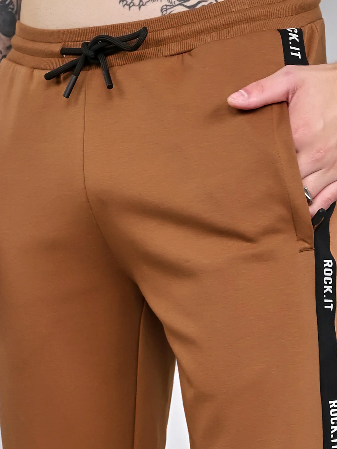 Rock.it Men Tan Solid Smart Fit Lower - Image 5
