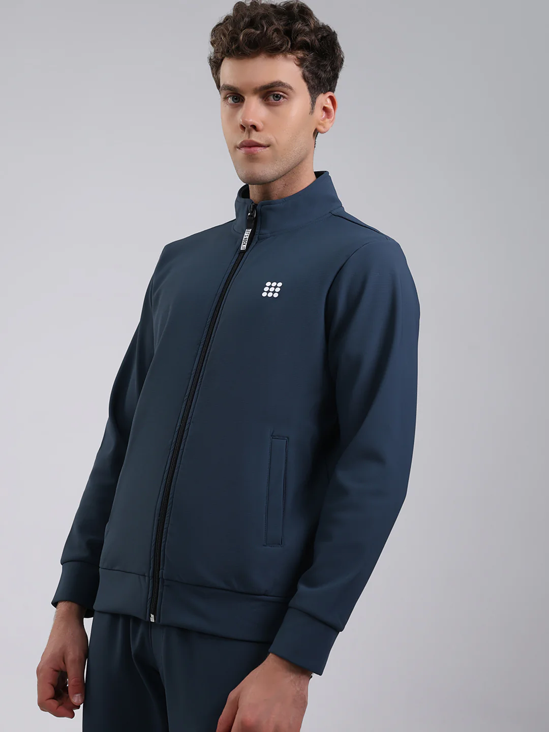Rock.it Men Teal Blue Solid Round Neck Full Sleeve Winter Tracksuit - Image 6