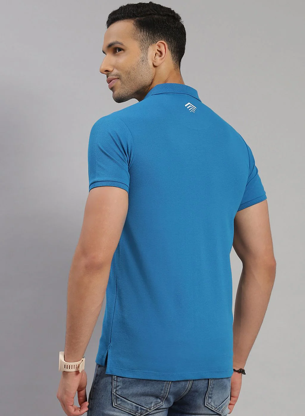 Rock.it Men Turquoise Blue Solid T-Shirt - Image 5