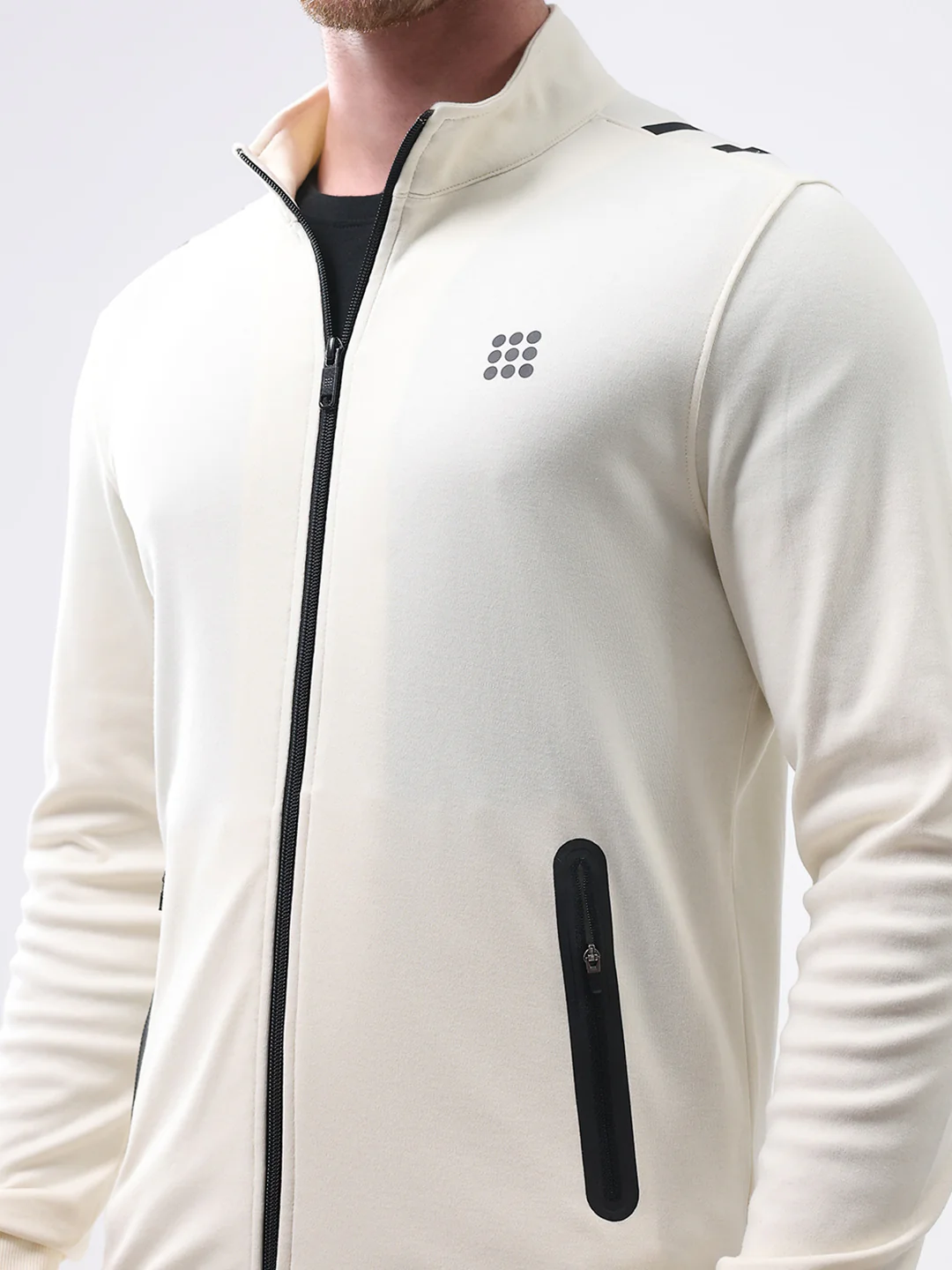 Rock.it Men White Printed Mock Neck Full Sleeve Sweatshirt - Image 6