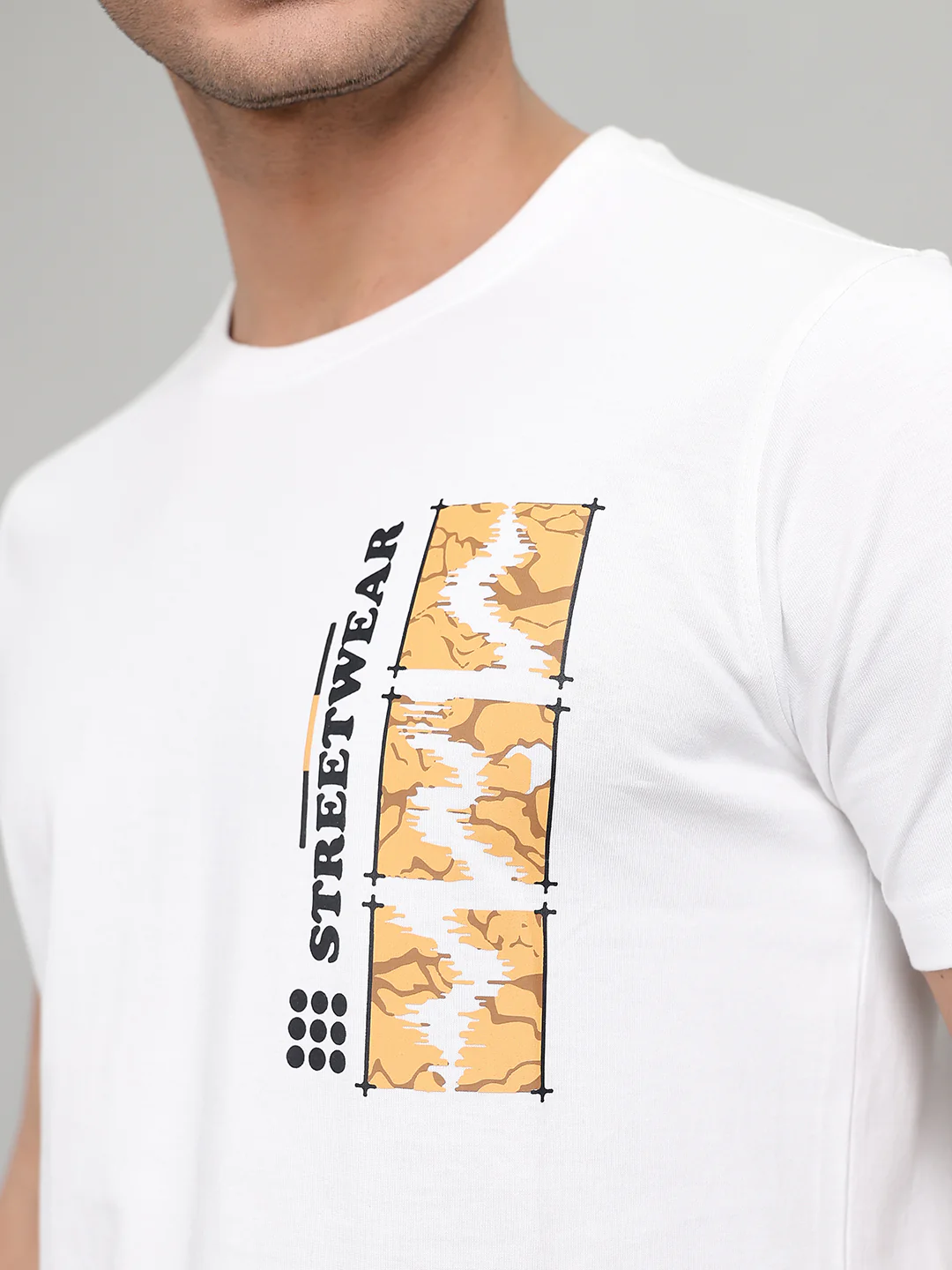 Rock.it Men White Printed Round Neck Half Sleeve T-Shirt - Image 4