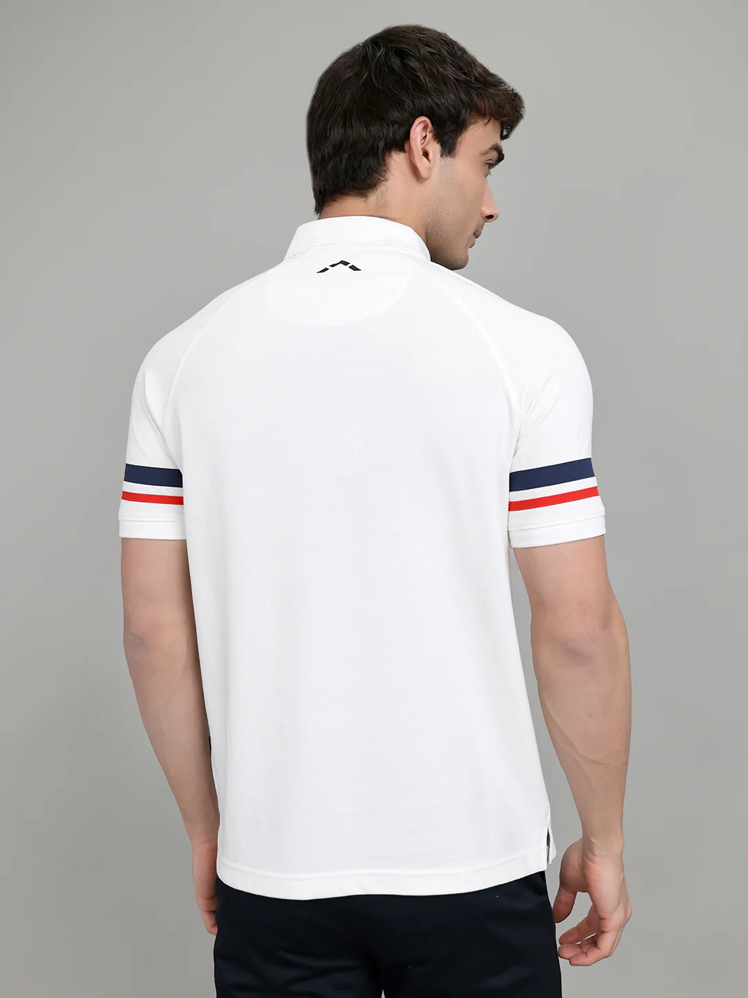 Rock.it Men White Solid Collar Half Sleeve T-Shirt - Image 4