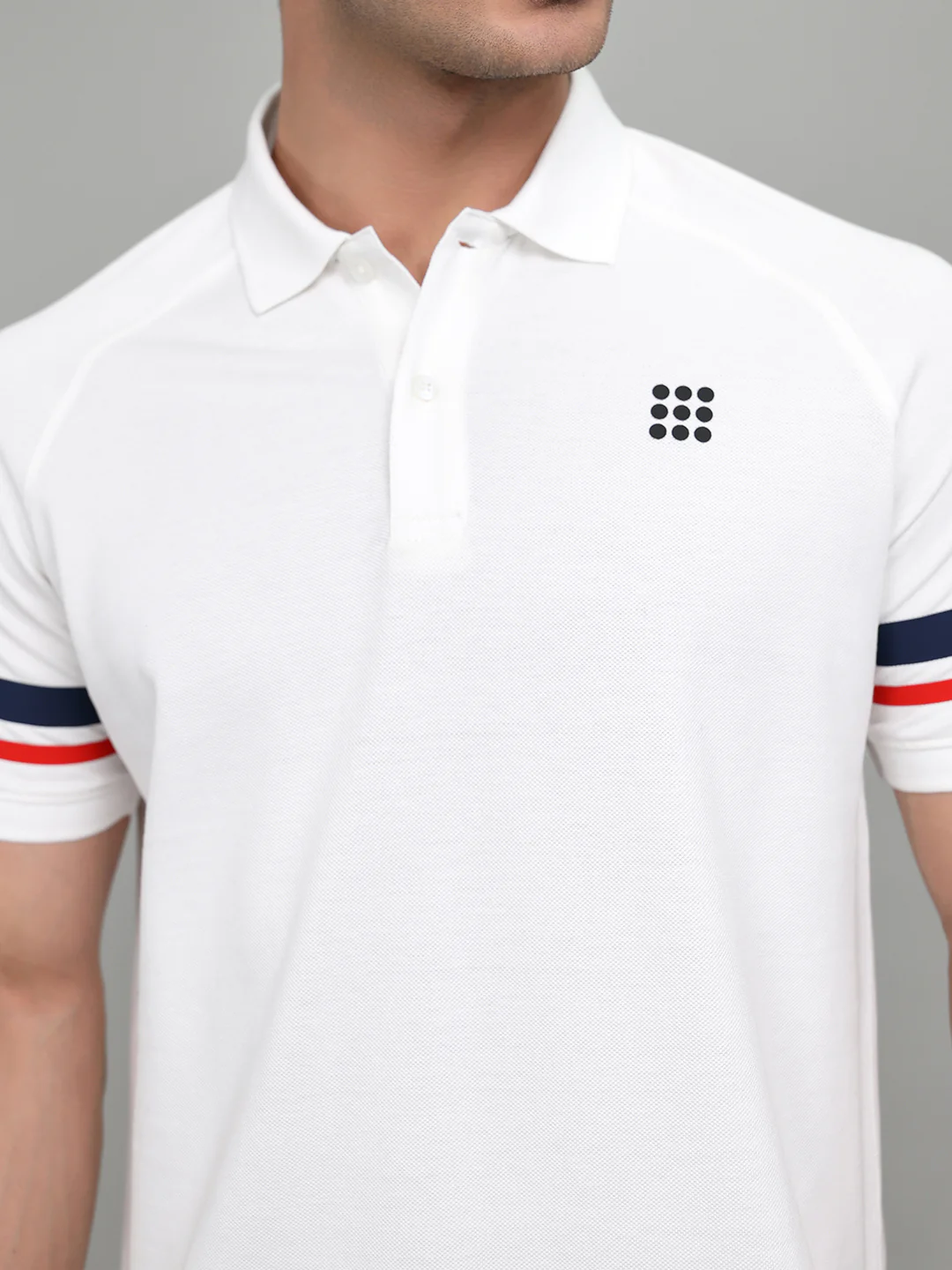 Rock.it Men White Solid Collar Half Sleeve T-Shirt - Image 5