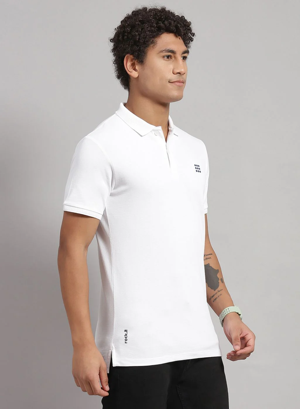 Rock.it Men White Solid T-Shirt - Image 3