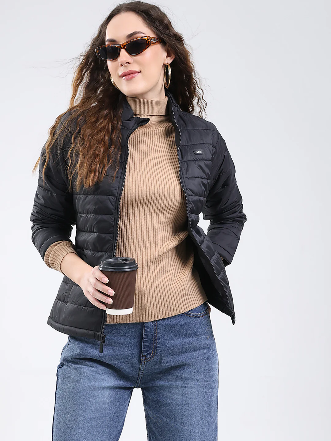 Rock.it Women Black Solid Collar Full Sleeve Jacket - Image 6