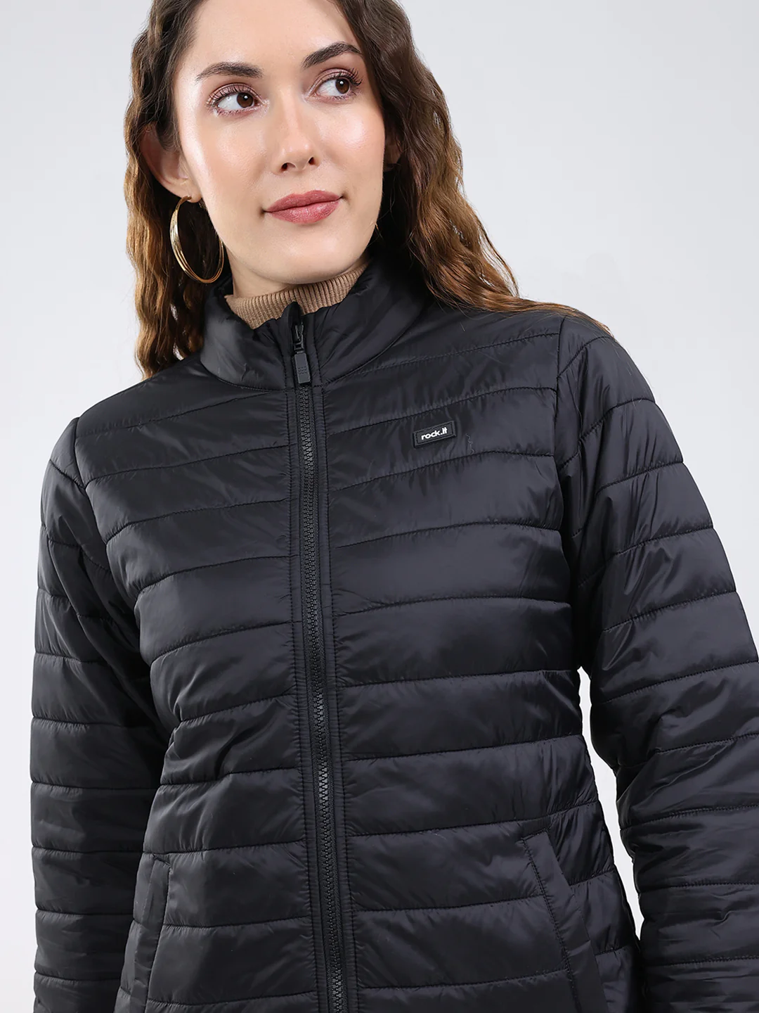 Rock.it Women Black Solid Collar Full Sleeve Jacket - Image 7