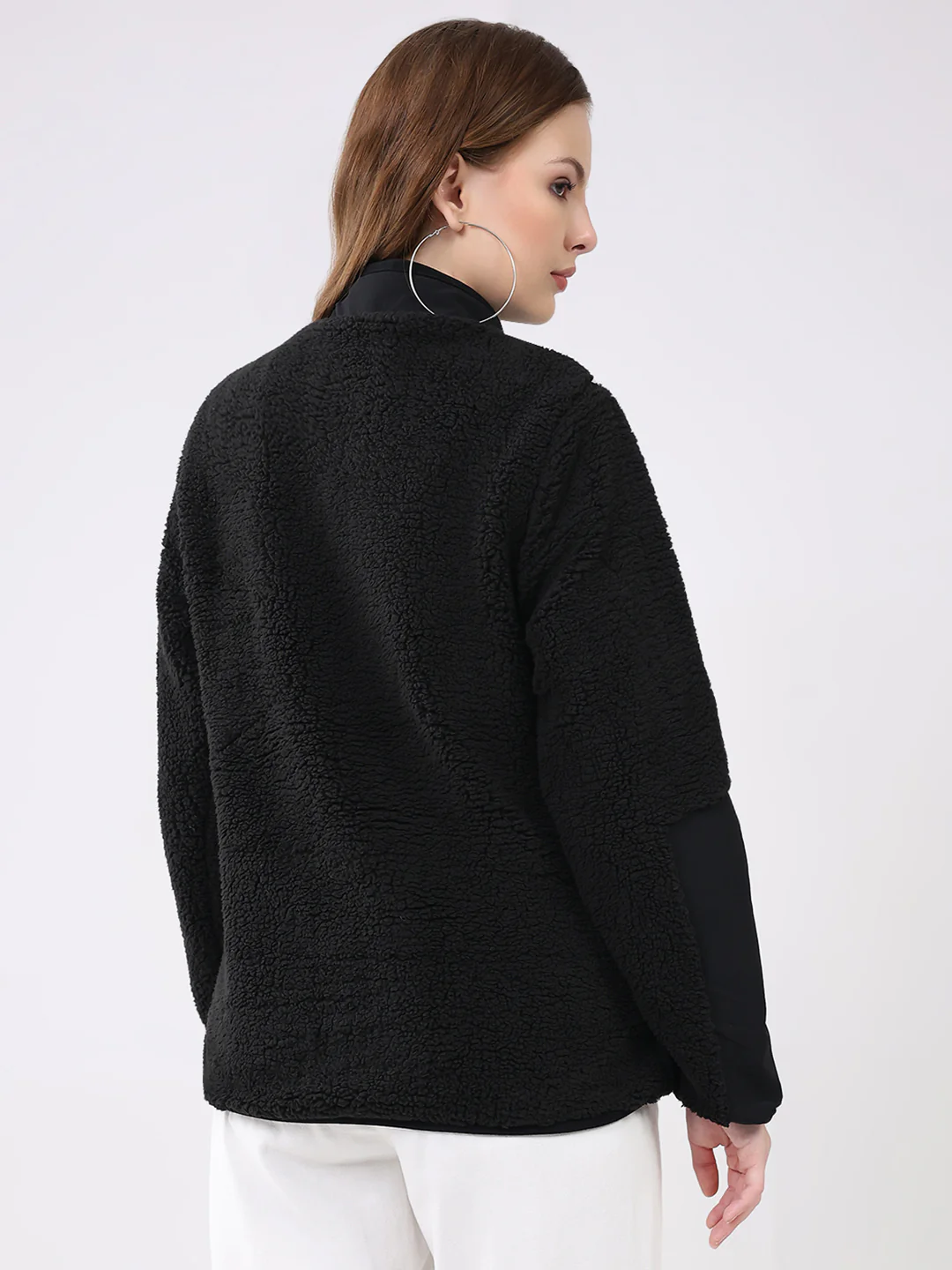 Rock.it Women Black Solid Mock Neck Full Sleeve Reversible Jacket - Image 5